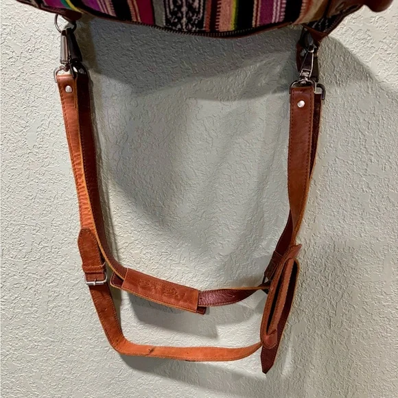 Nena & Co. Multicolor Striped Tote with Leather Trim